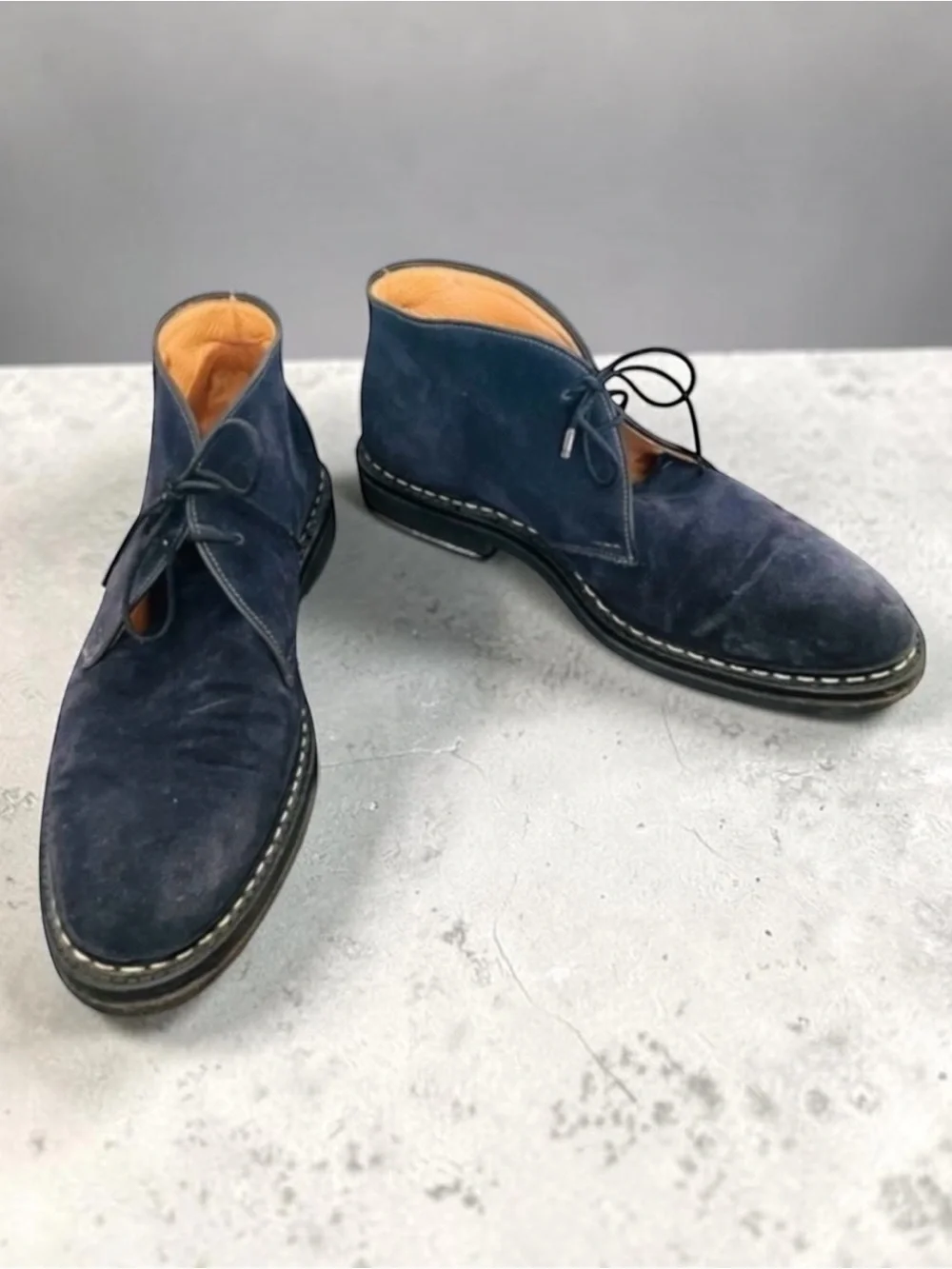 HESCHUNG GENET DESERT BOOT SUEDE BLUE FRANCE